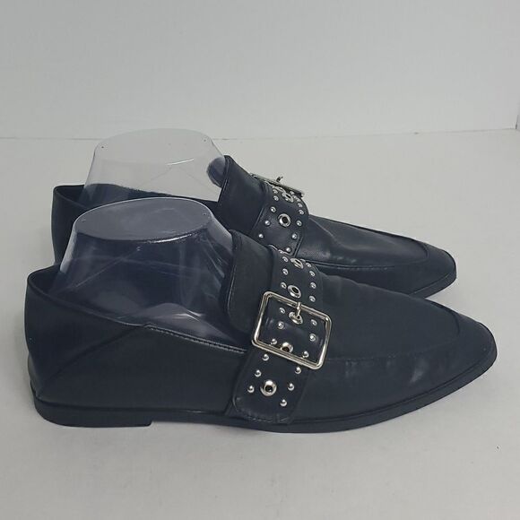 Vintage Havana Maureen Faux Leather Studded Buckle Slip on Mules size 8.5 - Picture 1 of 9